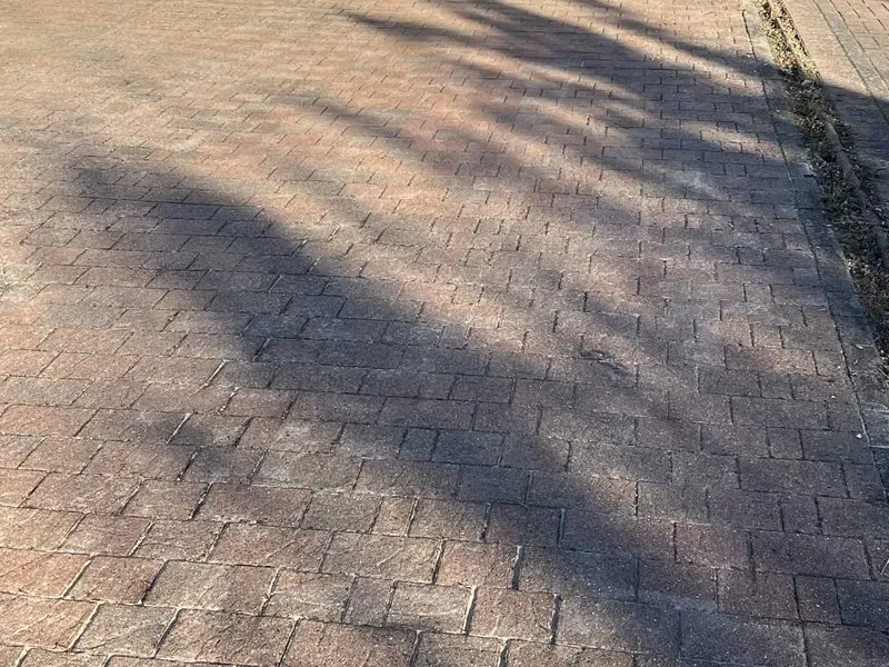 Block paving clean and bright after pressure washing